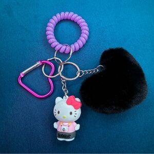 Purple and Black Hello Kitty Keychain Set